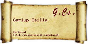 Gariup Csilla névjegykártya